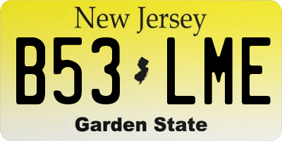 NJ license plate B53LME