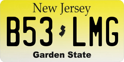 NJ license plate B53LMG