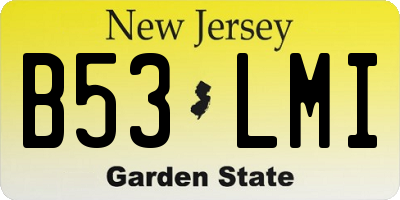 NJ license plate B53LMI