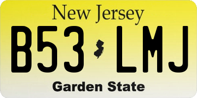 NJ license plate B53LMJ