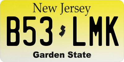 NJ license plate B53LMK