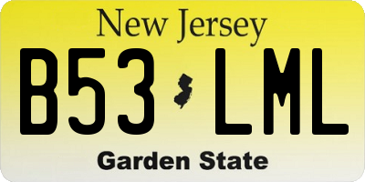 NJ license plate B53LML