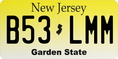 NJ license plate B53LMM