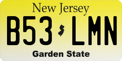 NJ license plate B53LMN