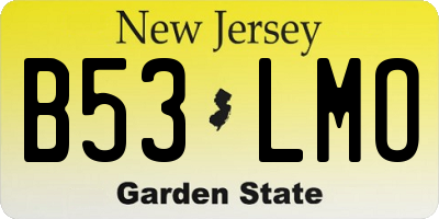 NJ license plate B53LMO