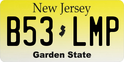 NJ license plate B53LMP
