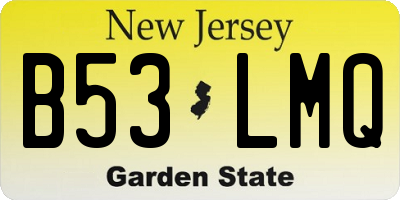 NJ license plate B53LMQ