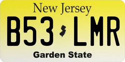 NJ license plate B53LMR