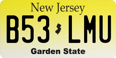 NJ license plate B53LMU