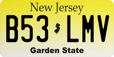NJ license plate B53LMV