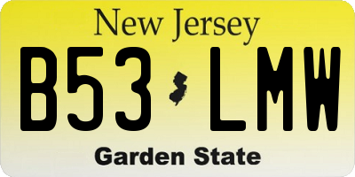 NJ license plate B53LMW