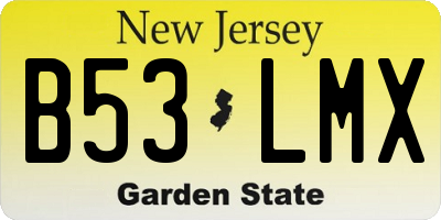 NJ license plate B53LMX