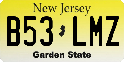 NJ license plate B53LMZ