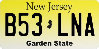 NJ license plate B53LNA