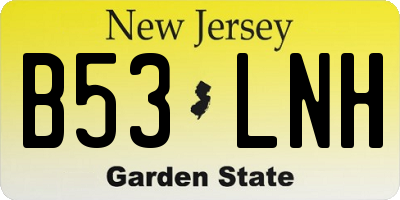 NJ license plate B53LNH
