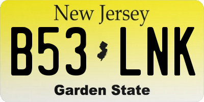 NJ license plate B53LNK