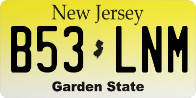 NJ license plate B53LNM