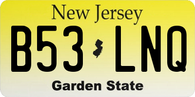 NJ license plate B53LNQ