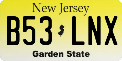 NJ license plate B53LNX