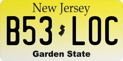 NJ license plate B53LOC