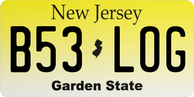 NJ license plate B53LOG