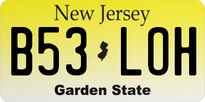 NJ license plate B53LOH