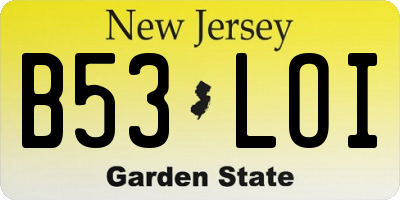 NJ license plate B53LOI