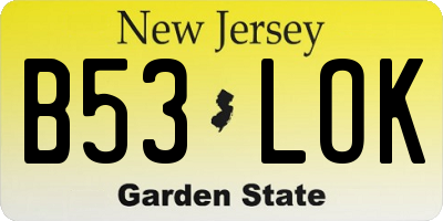 NJ license plate B53LOK