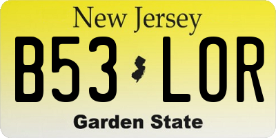 NJ license plate B53LOR