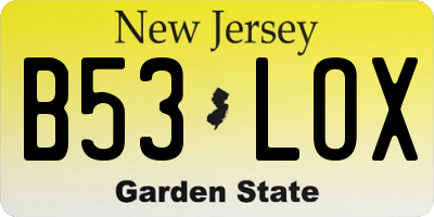 NJ license plate B53LOX