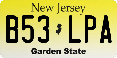 NJ license plate B53LPA
