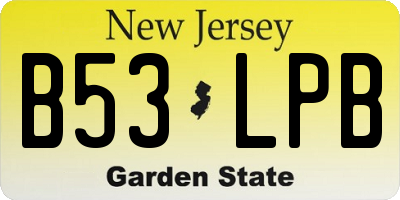 NJ license plate B53LPB