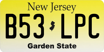 NJ license plate B53LPC