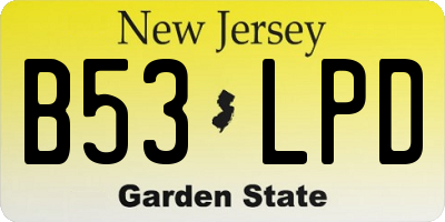 NJ license plate B53LPD