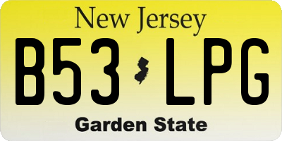 NJ license plate B53LPG