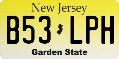NJ license plate B53LPH