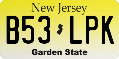 NJ license plate B53LPK