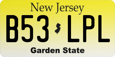 NJ license plate B53LPL