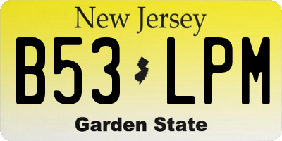 NJ license plate B53LPM