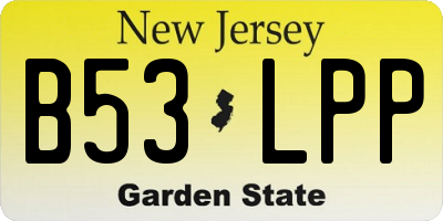 NJ license plate B53LPP