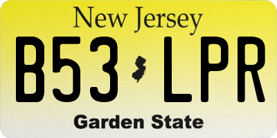 NJ license plate B53LPR