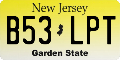 NJ license plate B53LPT