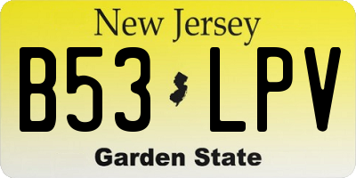 NJ license plate B53LPV