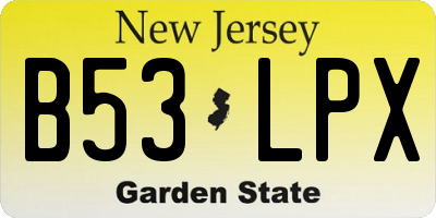 NJ license plate B53LPX
