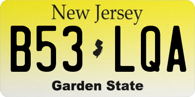 NJ license plate B53LQA