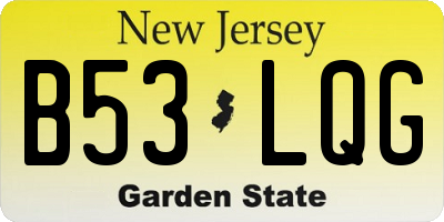 NJ license plate B53LQG