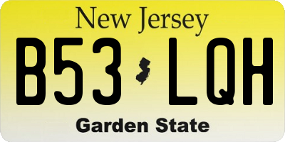 NJ license plate B53LQH