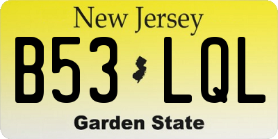 NJ license plate B53LQL