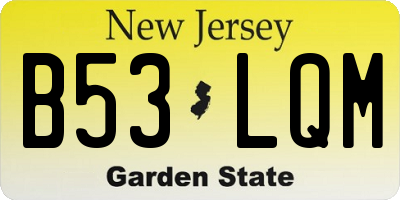 NJ license plate B53LQM