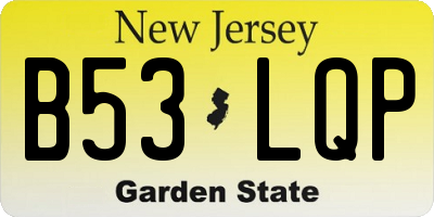 NJ license plate B53LQP